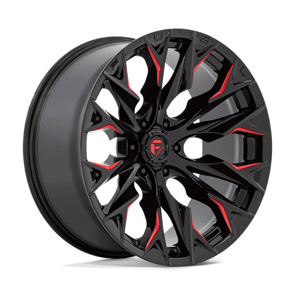Fuel D823 FLAME 22x10 ET-18 6x135 87.10mm GLOSS BLACK MILLED W/ CANDY RED (Load Rated 1134kg)