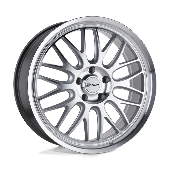 Petrol P4C 20x8.5 ET40 5x112 66.56mm SILVER W/ MACHINED FACE & LIP (Load Rated 907kg)