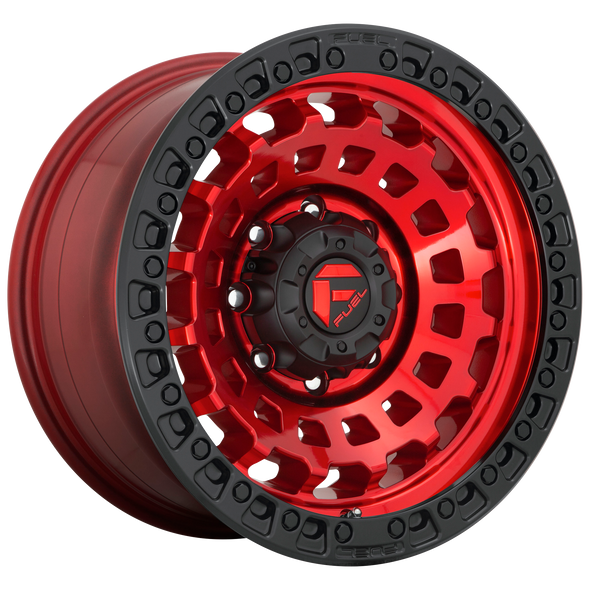 Fuel D632 ZEPHYR 17x8.5 ET34 5x120.65 65.10mm CANDY RED BLACK BEAD RING (Load Rated 952kg)