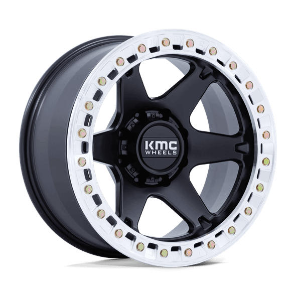 KMC KM238 VI BEADLOCK 20x10 ET-48 CUSTOM 108.00mm SATIN BLACK W/ MACHINED RING (Load Rated 1814kg)