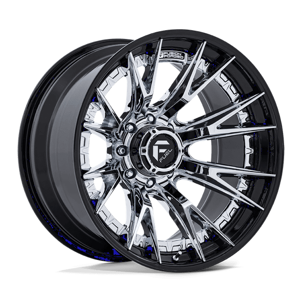 Fuel FC402 CATALYST 20x10 ET-18 8x165.1 125.10mm CHROME W/ GLOSS BLACK LIP (Load Rated 1678kg)