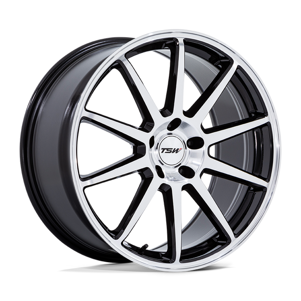 TSW TW004 CANARD 19x8.5 ET35 5x114.3 72.56mm GLOSS BLACK W/ MACHINED FACE (Load Rated 624kg)