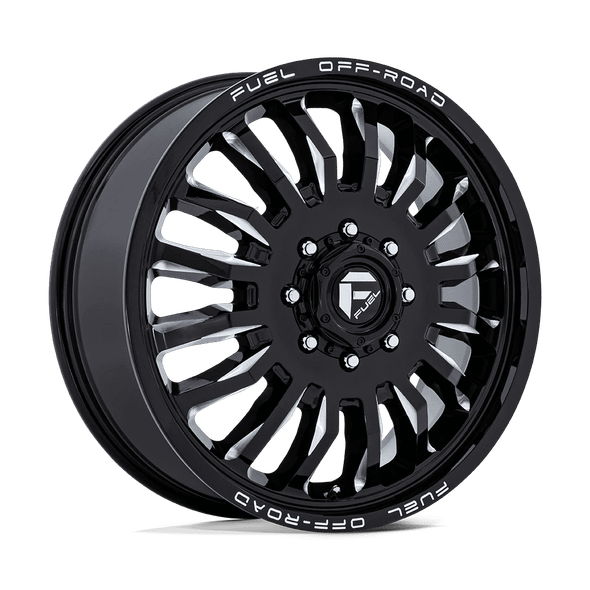 Fuel D868 ARC DUALLY 20x8.25 ET104 8x210 154.30mm GLOSS BLACK MILLED (Load Rated 1361kg)