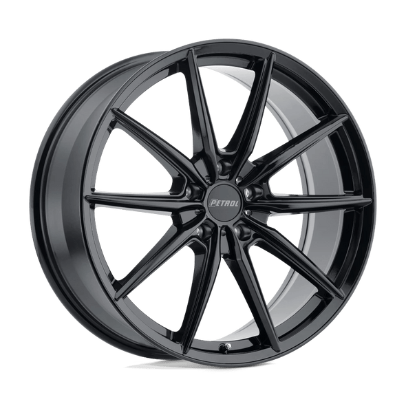 Petrol P4B 17x8 ET40 5x114.3 76.10mm GLOSS BLACK (Load Rated 771kg)