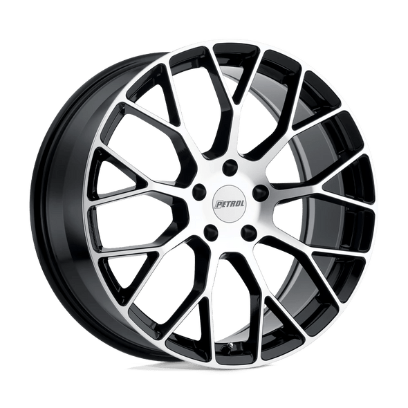 Petrol P2B 18x8 ET32 5x112 72.10mm GLOSS BLACK W/ MACHINED FACE (Load Rated 771kg)