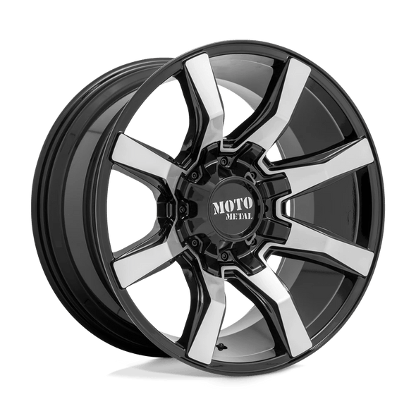 Moto Metal MO804 SPIDER 20x9 ET0 5x127/139.7 78.10mm GLOSS BLACK MACHINED (Load Rated 1134kg)