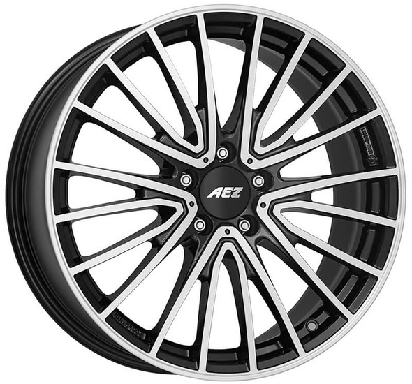 AEZ Berlin dark 19x7.5 ET44 5x112 Black / Polished (Load Rated 740kg) (ABE9J8BP44E)