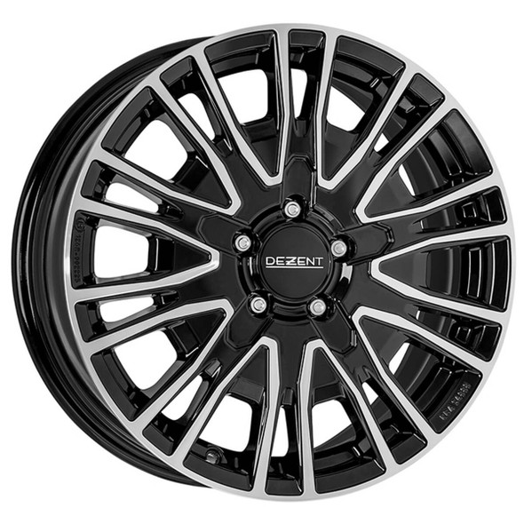 Dezent KE dark 16x6.5 ET60 5x160 Black / Polished (Load Rated 1350kg) (TKEZRBP60E)
