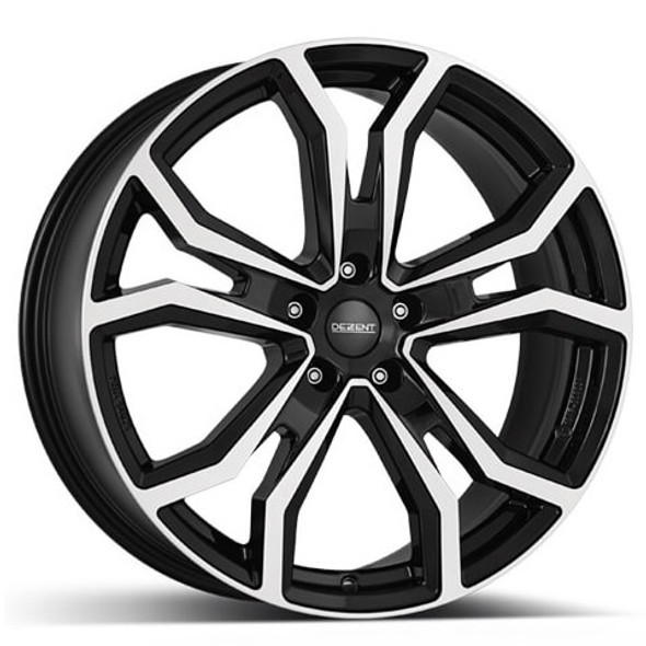 Dezent TV dark 18x7.5 ET49.5 5x114.3 Black / Polished (Load Rated 780kg) (TTVF0BP495E)
