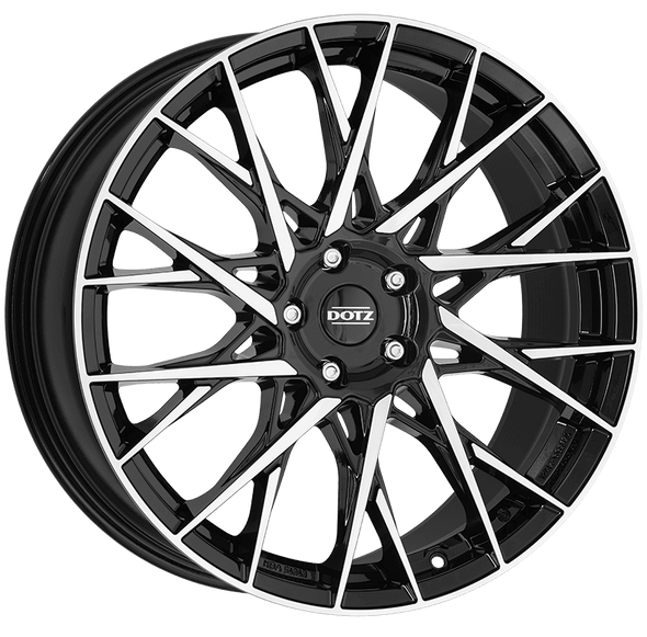 Dotz Fuji dark 20x8 ET50 5x114.3 Black / Polished (Load Rated 780kg) (OFU0K0BP50)
