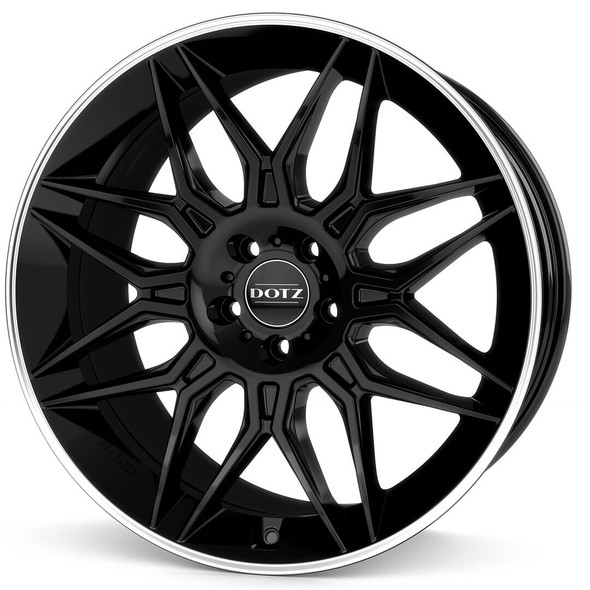 Dotz LongBeach dark 20x9 ET28 5x112 Black / Polished Lip (Load Rated 1045kg) (OLO0M8BL28E)