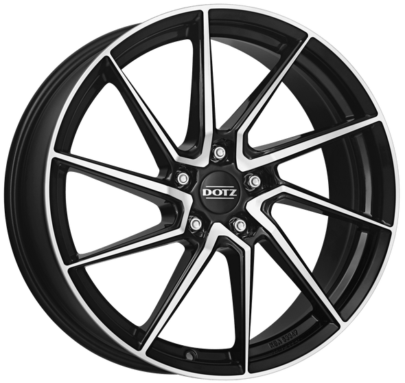 Dotz Spa dark 18x8 ET40 5x114.3 Black / Polished (Load Rated 680kg) (OSAG0BP40)