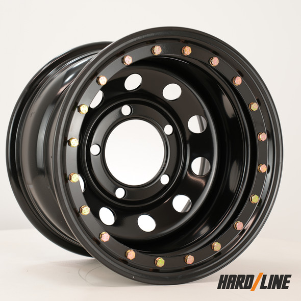 Hardline (Steel Wheels) SW BLOC 16x10 ET-32 5x165.1 125mm Gloss Black (Load Rating 1200kg) (SW-MOBE1016L1N32PCYB125)