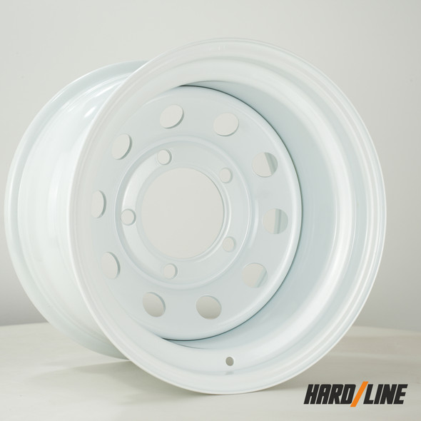 Hardline (Steel Wheels) SW Modular 16x10 ET-32 5x165.1 125mm White (Load Rating 1200kg) (SW-MODX1016L1N32PCWH125)