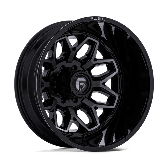 Fuel D875 FLUX DUALLY 22x8.25 ET-246 8x165.1 117.00mm GLOSS BLACK BRUSH-FC GRAY TINT (Load Rated 1361kg)