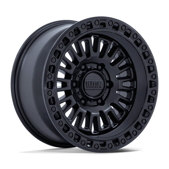 KMC KM554 AZTEC 17x8.5 ET0 6x120 66.90mm MATTE BLACK W/ GLOSS BLACK LIP (Load Rated 1202kg)