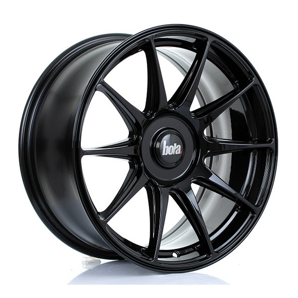 BOLA B15 17x8 CUSTOM PCD ET35 to 45 GLOSS BLACK (Load Rated 660kg) www.srbpower.com