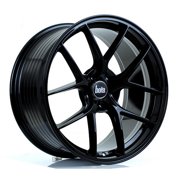 BOLA FLE 19x9.5 CUSTOM PCD ET35 to 50 GLOSS BLACK (Load Rated 735kg) www.srbpower.com