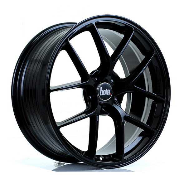 BOLA FLE 19x8.5 CUSTOM PCD ET35 to 50 GLOSS BLACK (Load Rated 735kg) www.srbpower.com