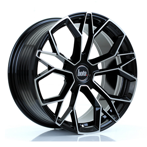 BOLA FLF 18x9 CUSTOM PCD ET42 to 50 GLOSS BLACK POLISHED FACE (Load Rated 700kg) www.srbpower.com