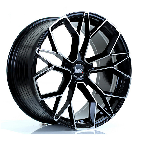 BOLA FLF 19x9.5 CUSTOM PCD ET35 to 50 GLOSS BLACK POLISHED FACE (Load Rated 850kg) www.srbpower.com