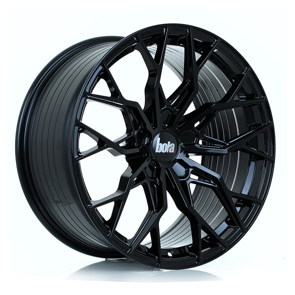 BOLA FLX 19x9.5 CUSTOM PCD ET15 to 50 GLOSS BLACK (Load Rated 815kg) www.srbpower.com