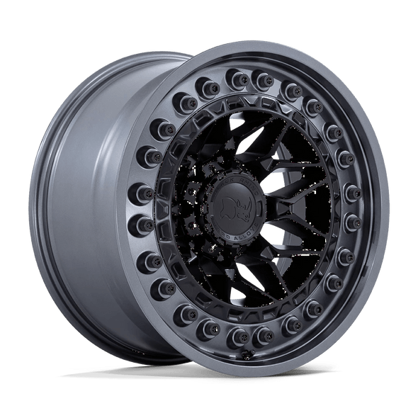 Black Rhino ALPHA 18x9 ET0 8x180 124.20mm MATTE BLACK W/ GUNMETAL LIP (Load Rated 1678kg)