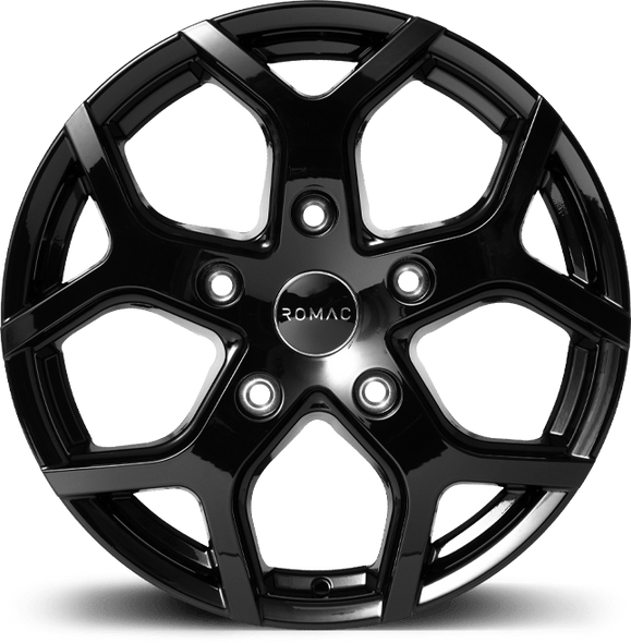 ROMAC COBRA 16x6.5 ET40 5x108 GLOSS BLACK (Load 950kg) RMCOB F6677GB