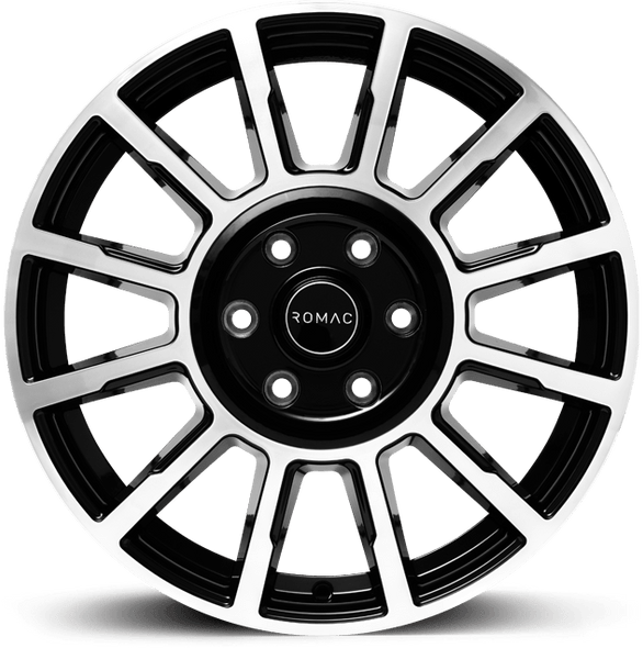 ROMAC STEALTH 16x6.5 ET50 5x114.3 BLACK/POLISH (Load 1250kg) RMSTE F6646BMF