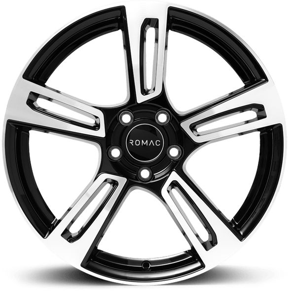 ROMAC EDGE 18x8 ET45 5x112 BLACK/POLISH (Load 690kg) RMEDG I8690BMF