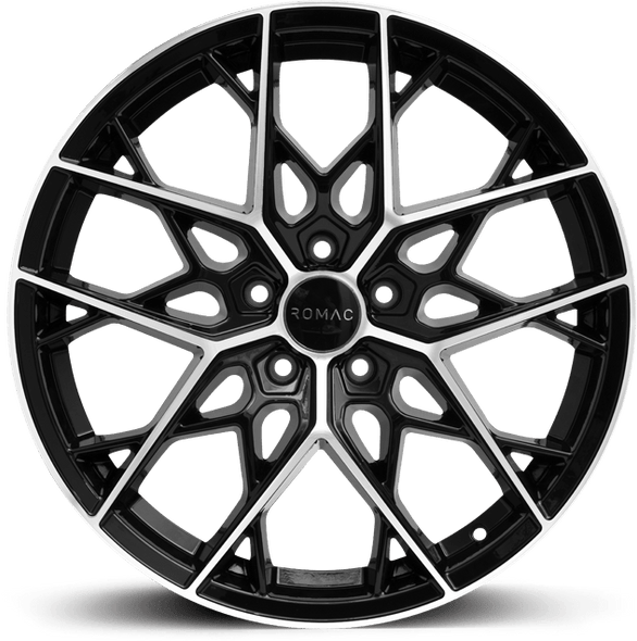 ROMAC VORTEX 18x8 ET45 5x108 BLACK/POLISH (Load 725kg) RMVOR I8577BMF