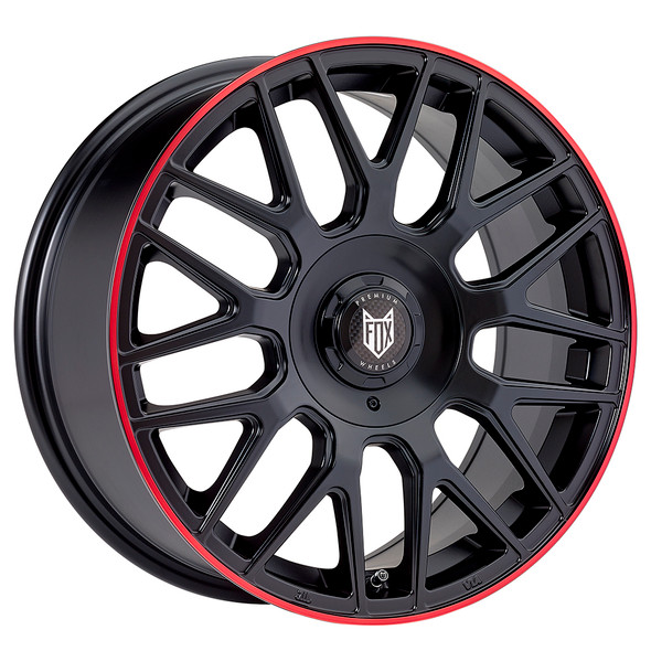 FOX VR3 17x7.5 ET40 5x100;Wheel PCD=5x114.3 SATIN BLACK RED LIP (Load 690kg) FXVR3H749446SBRL