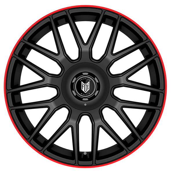 FOX VR3 18x8.5 ET45 5x112;Wheel PCD=5x120 SATIN BLACK RED LIP (Load 690kg) FXVR3J849014SBRL