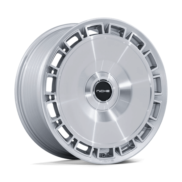 Niche NC287 VENICE 24x10 ET20 5x130 84.10mm GLOSS SILVER W/ MACHINED FACE (Load Rated 1134kg)