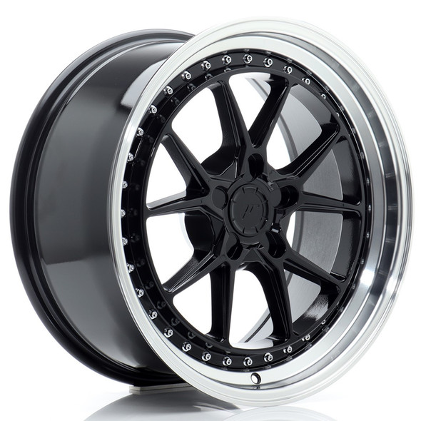 JR Wheels JR39 18x8.5 ET15-35 5H CUSTOM PCD 72.6mm Gloss Black w/ Machined Lip