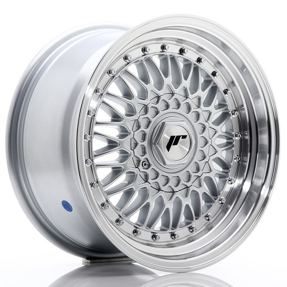 JR Wheels JR9 16x8 ET25 CUSTOM PCD 74.1mm Silver w/ Machined Lip+Silver Rivets