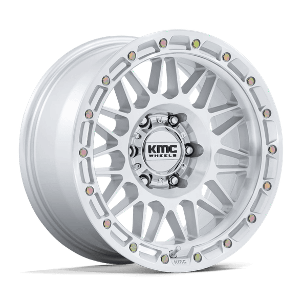 KMC KM555 ATTACK 18x9 ET18 6x139.7 106.10mm GLOSS SILVER W/ MACHINED FACE (Load Rated 1497kg)
