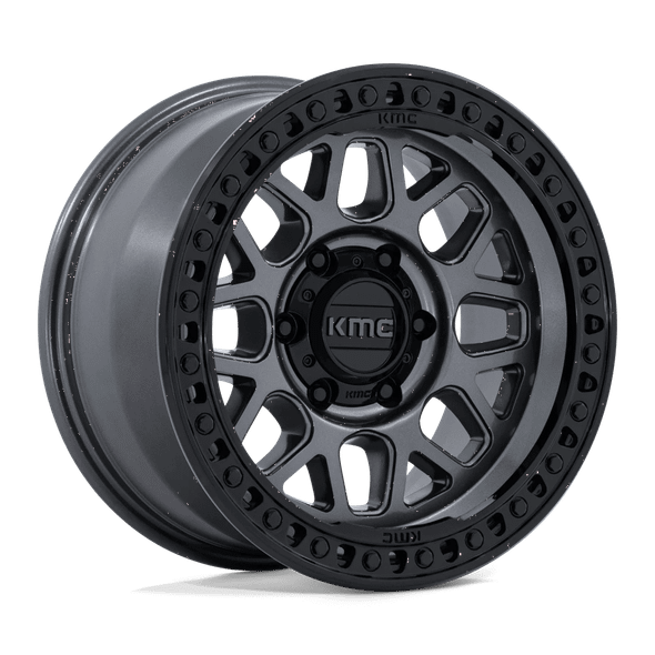 KMC KM549 GRS 17x8.5 ET0 5x127 71.50mm GLOSS GUNMETAL W/ GLOSS BLACK LIP (Load Rated 1134kg)