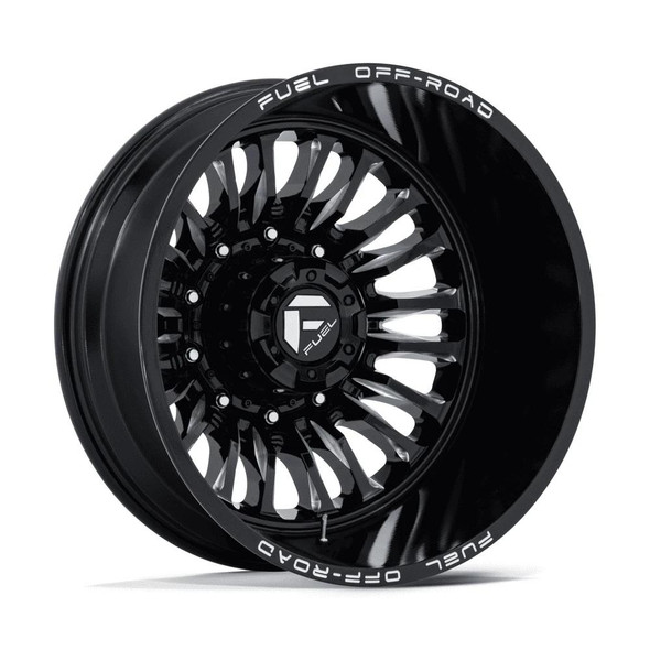 Fuel D868 ARC DUALLY 22x8.25 ET-201 10x225 170.10mm GLOSS BLACK MILLED (Load Rated 1701kg)