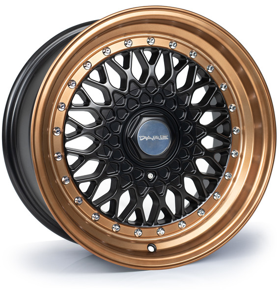 Dare DRRS 16 inch 4x100 / 4x108 Matt Black Bronze / Chrome Rivets www.srbpower.com