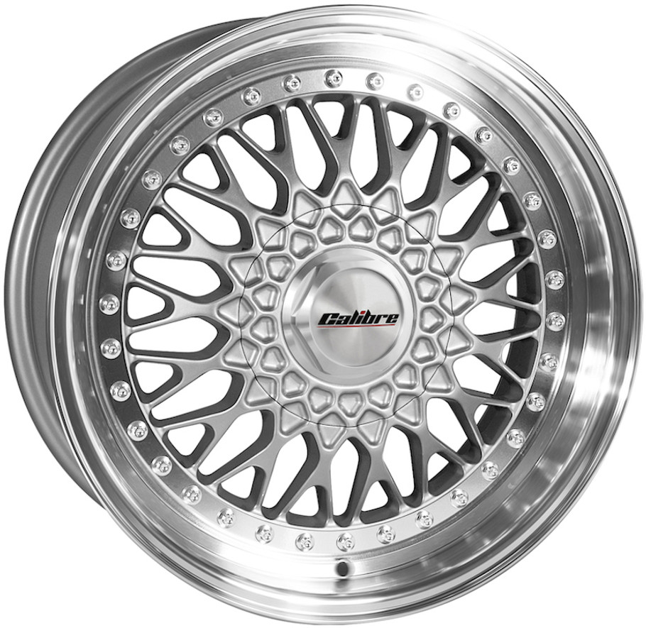 Calibre Vintage 17x8 ET35 72.6mm 5x114.3 / 5x120 Silver / Polished Lip