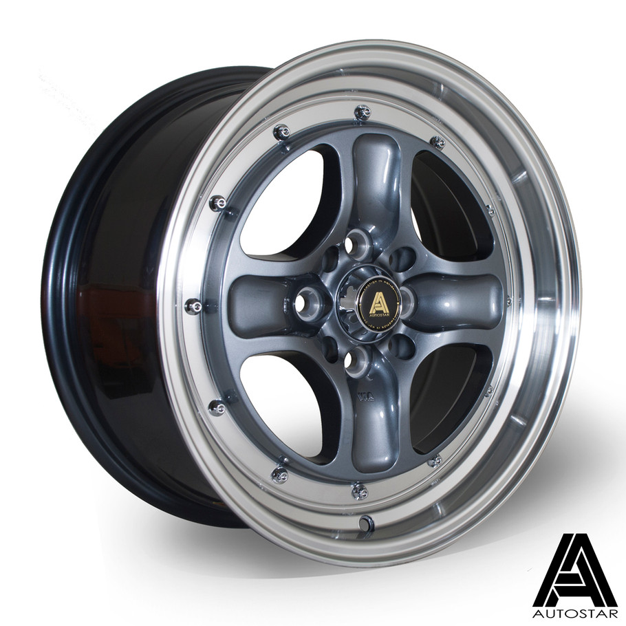 Autostar Classic 16x7.5 ET35 4x108/4x100 RLGunmetal (weight loading:671kg) www.srbpower.com