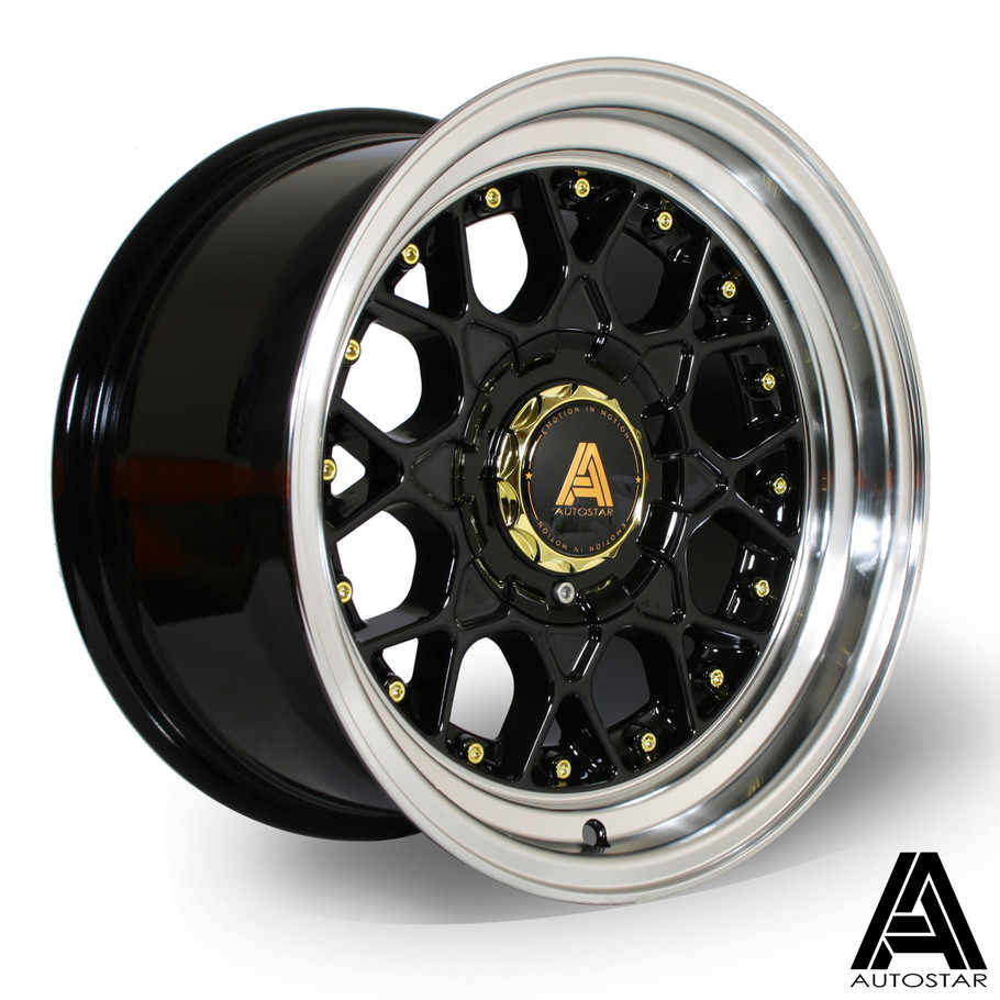 Autostar Sprint 15x8 ET10 4x114.3/4x100 RLBlack (AS-SPRI8015ACP10RLYB0671) www.srbpower.com