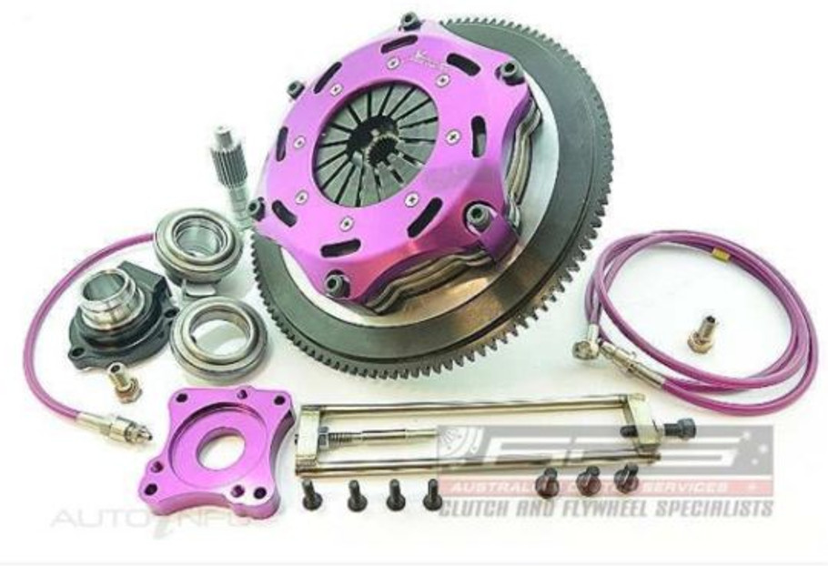 Xtreme 184mm Rigid Ceramic Twin Plate Clutch Kit Incl Flywheel & CSC Mitsubishi Lancer EVO (KMI18683-2E) www.srbpower.com