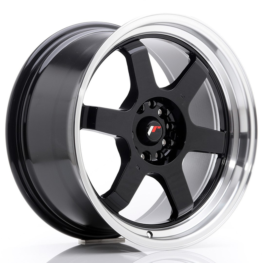 JR Wheels JR12 18x9 ET25 5x114/120 Gloss Black w/Machined Lip www.srbpower.com