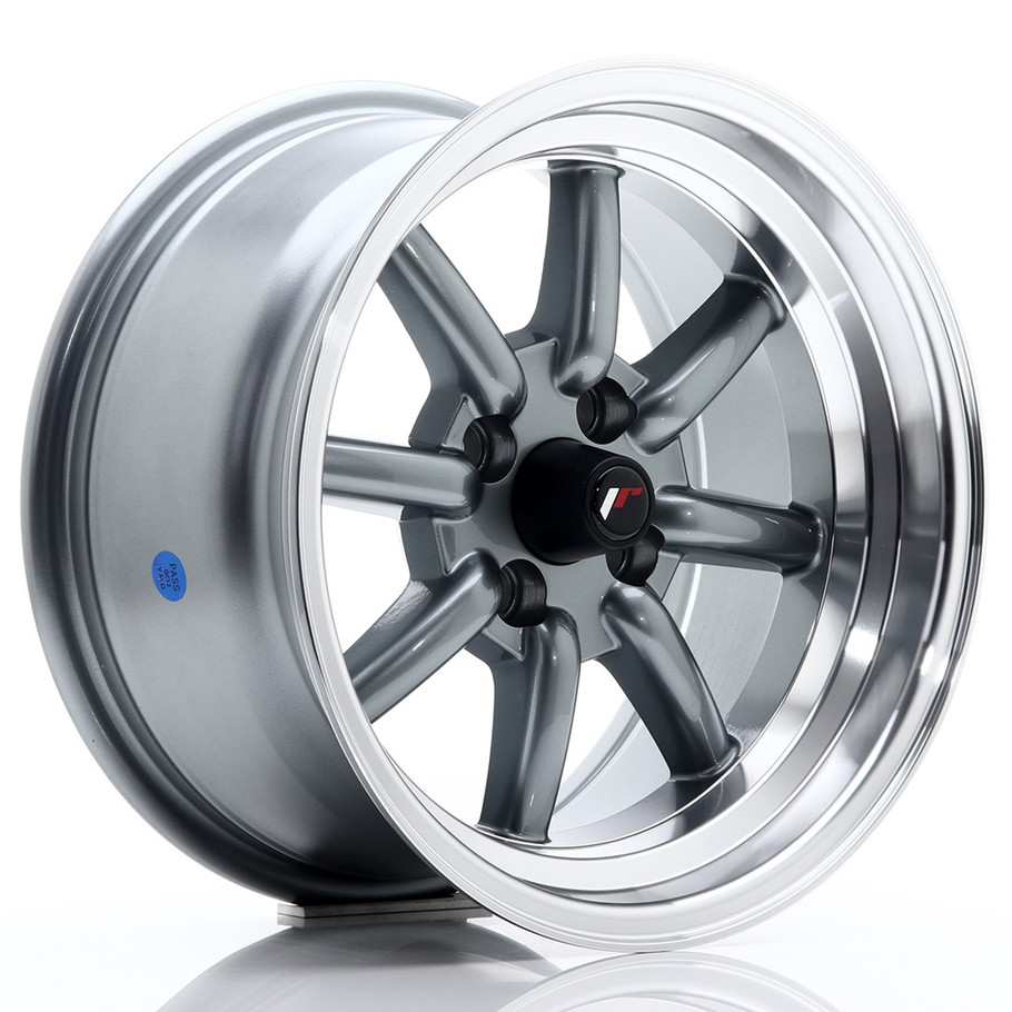 JR Wheels JR19 15x8 ET0 4x100 Gun Metal w/Machined Lip www.srbpower.com