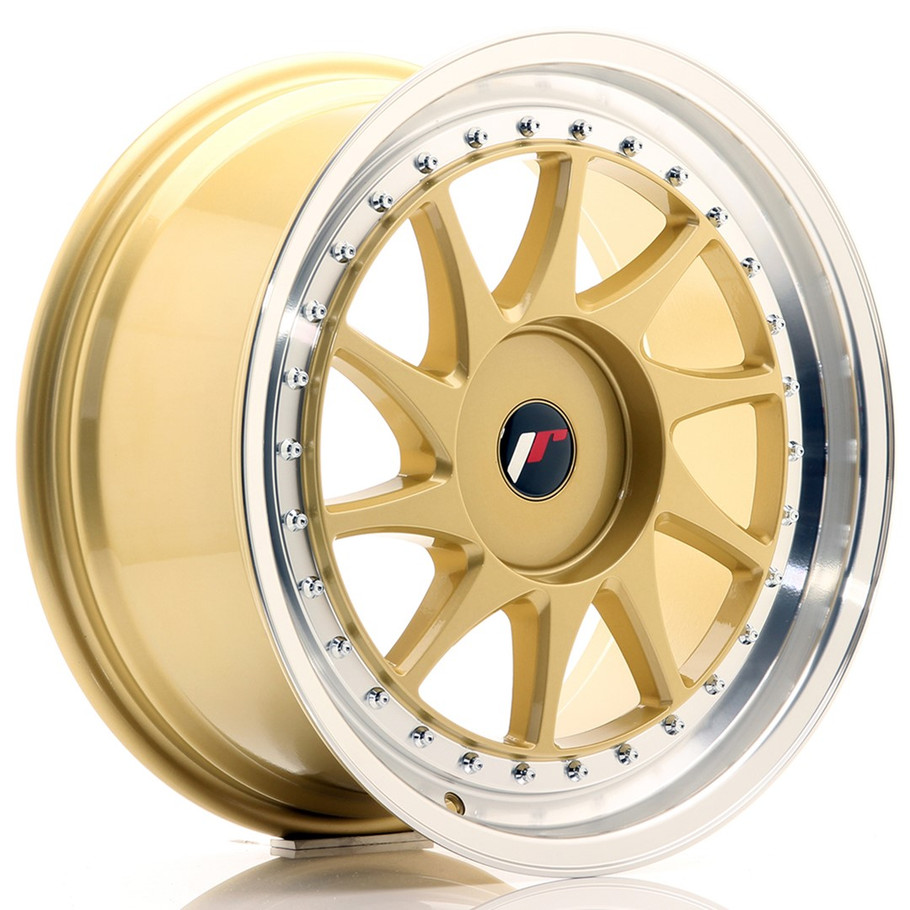 JR Wheels JR26 18x8.5 ET35-40 CUSTOM PCD Gold w/Machined Lip www.srbpower.com