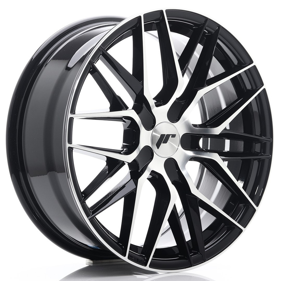 JR Wheels JR28 18x7.5 ET20-40 CUSTOM PCD Gloss Black Machined Face www.srbpower.com