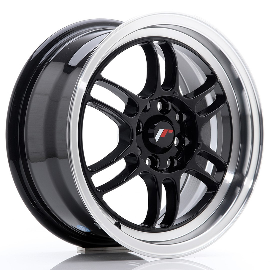 JR Wheels JR7 15x7 ET38 4x100/114 Gloss Black w/Machined Lip www.srbpower.com