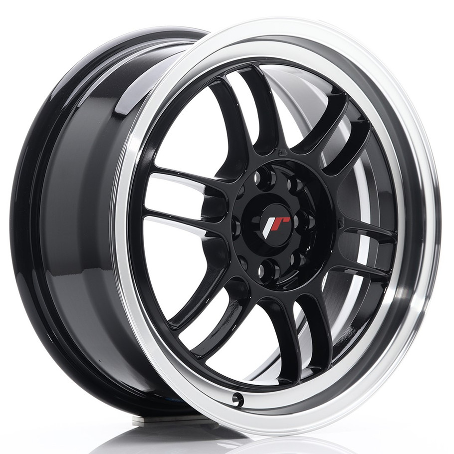 JR Wheels JR7 16x7 ET38 4x100/114 Gloss Black w/Machined Lip www.srbpower.com